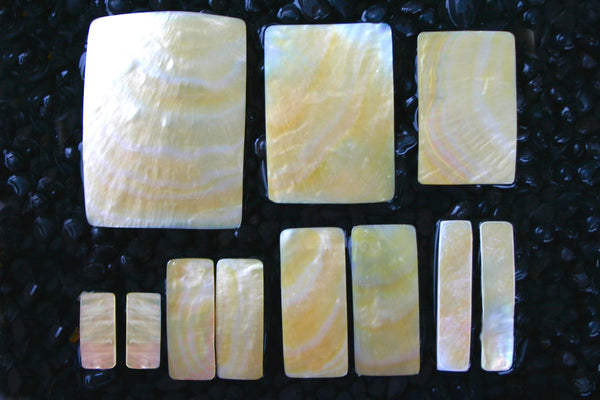 Gold Pearl Shell Jewellery Pieces - Rectangle